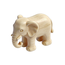 Marble Elephant Figurine Icon - Realistic 3D Render