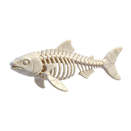 Ícone de Esqueleto de Peixe de Mármore - Ilustração Anatômica 3D Realista