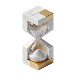 Luxury Marble Gold Hourglass 3D Icon for Premium Designs