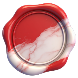 Luxury Red Marble Badge Icon - Premium 3D Design