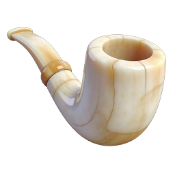 Elegant Marble Smoking Pipe 3D Icon - Luxury Lifestyle