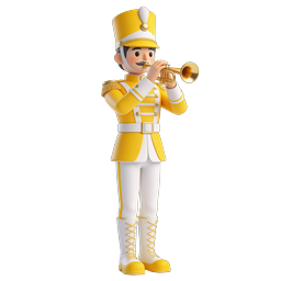 Marching Band Trumpeter 3D Character Icon