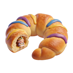 Mardi Gras King Cake Icon with Festive Icing