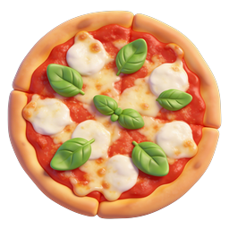 Margherita Pizza 3D Icon - Italian Food Clay Style
