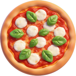 Margherita Pizza 3D Icon - Italian Food Graphic