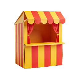 Colorful Red and Yellow Striped Market Stall Icon