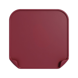 Maroon Square Tray Icon - 3D Clay Render Design