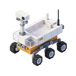 Biểu tượng 3D Voxel Xe tự hành sao Hỏa - Khám phá vũ trụ