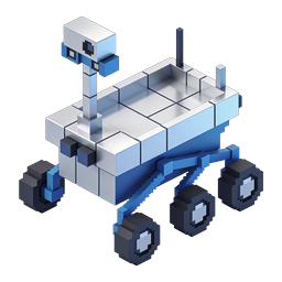 Mars Rover Isometric Voxel Icon | Space Exploration