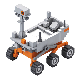 Biểu tượng Voxel Xe tự hành sao Hỏa - Khám phá vũ trụ 3D Isometric