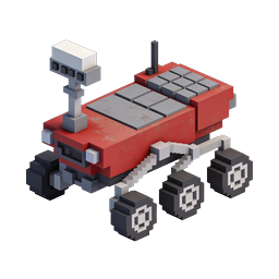 3D Mars Rover Space Exploration Icon