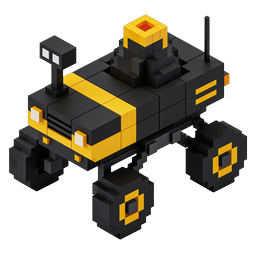 Isometric Mars Rover Voxel Icon - 3D Space Exploration