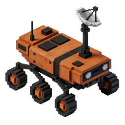 Mars Rover Voxel 3D Icon - Space Exploration Design