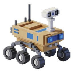 Mars Rover Voxel 3D Icon - Space Exploration Design
