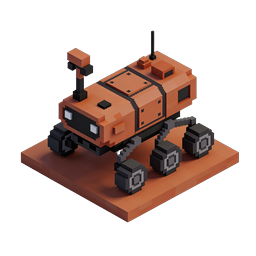Icona Voxel del Rover di Marte - Esploratore Spaziale 3D Isometrico