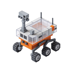 Mars Rover Voxel Icon - Space Exploration 3D