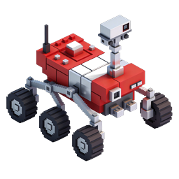 Biểu tượng Voxel Xe tự hành Sao Hỏa - Khám phá Vũ trụ 3D