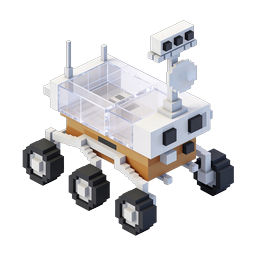 Mars Rover Voxel 3D Icon - Space Exploration Vehicle