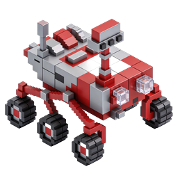 Voxel Mars Rover 3D Icon - Space Exploration Vehicle