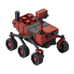 Mars Rover Voxel 3D Icon - Space Exploration Robot