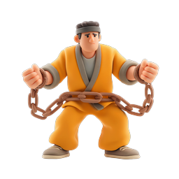 3D-Charakter-Icon Kampfsportler