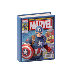 Marvel Comic Book 3D Icon with Captain America Cover