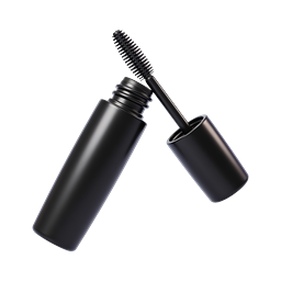 Black Mascara Tube Icon - 3D Beauty Cosmetic Illustration