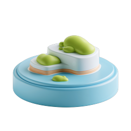 3D Clay Matcha Cake Icon - Pastel Dessert Illustration