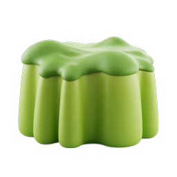 Biểu tượng 3D Món tráng miệng Pudding Matcha - Bánh trà xanh Nhật Bản