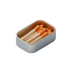 Realistic Matches in Metal Box - 3D Icon