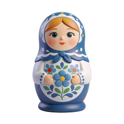 Icono 3D de muñeca rusa matrioska – arte folclórico tradicional