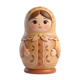 Charming Matryoshka Russian Doll Icon - 3D Clay Style