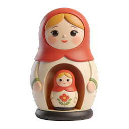 Matryoshka Nesting Dolls Icon - Russian Clay Style
