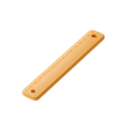Yellow Measuring Ruler - 3D Icon for Education & Design