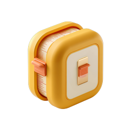 3D Measuring Tape Tool Icon - Clay Style Design