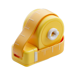 Yellow Measuring Tape 3D Icon | Realistic Design