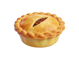 Golden Meat Pie Icon - 3D Food Illustration