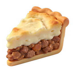 Savory Meat Pie Slice 3D Clay Food Icon