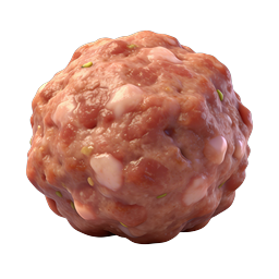 Realistic 3D Meatball Icon for Food & Culinary Designs