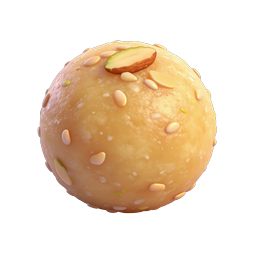 Realistisches 3D-Fleischbällchen-Icon mit Sesamsamen