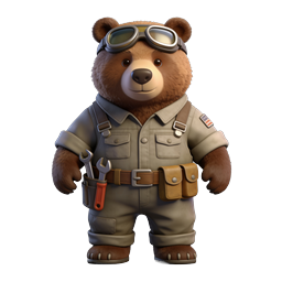 Cute Mechanic Bear Icon for Kids and DIY Projects
