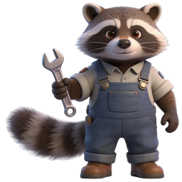 Charming Mechanic Raccoon Icon for Fun Designs