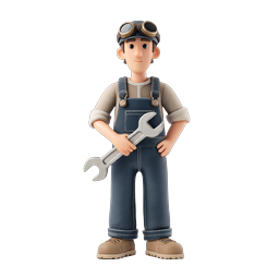 Friendly Mechanic Repairman Clay Style Icon