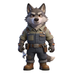 Charming Mechanic Wolf Icon for Automotive Services