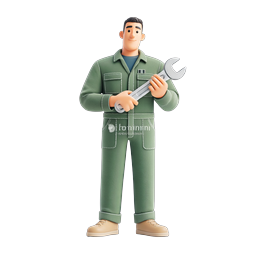 Ícone de Mecânico - Personagem de Serviço de Reparo Profissional