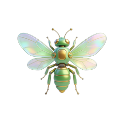 Mechanical Bee Icon | 3D Robotic Insect Graphics