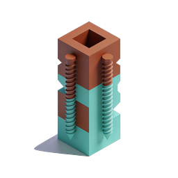 Mechanical Clamp with Bolts - 3D Isometric Icon