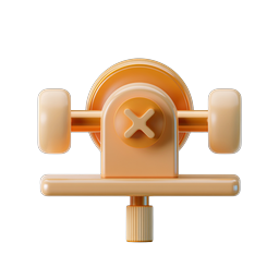 3D Mechanical Device Icon | Orange Clay Style