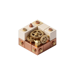 机械齿轮等轴测图标 - 3D 工程