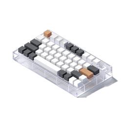 Isometric Mechanical Keyboard Icon - 3D Transparent Design